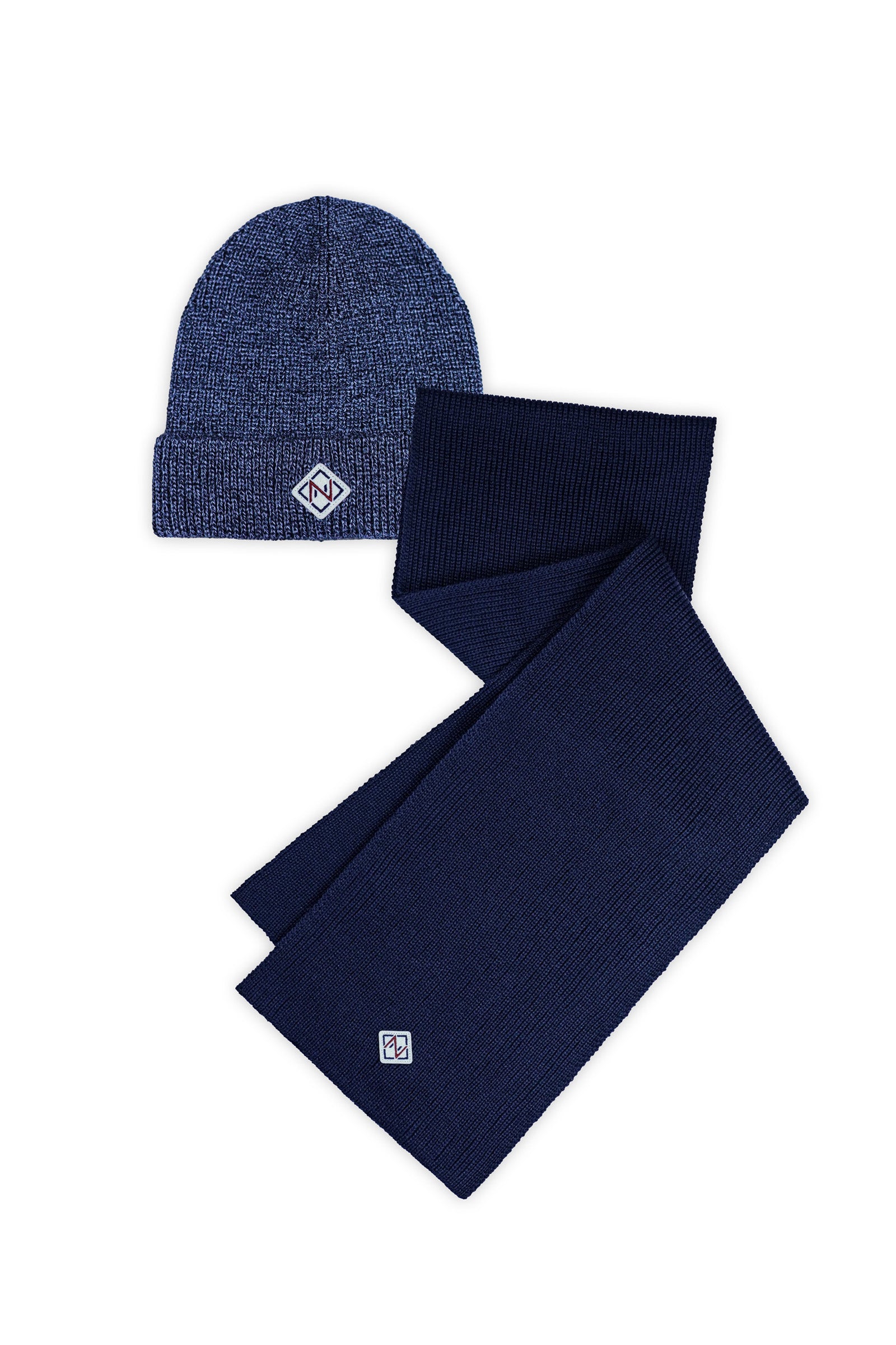 GREY HAT & NAVY SCARF
