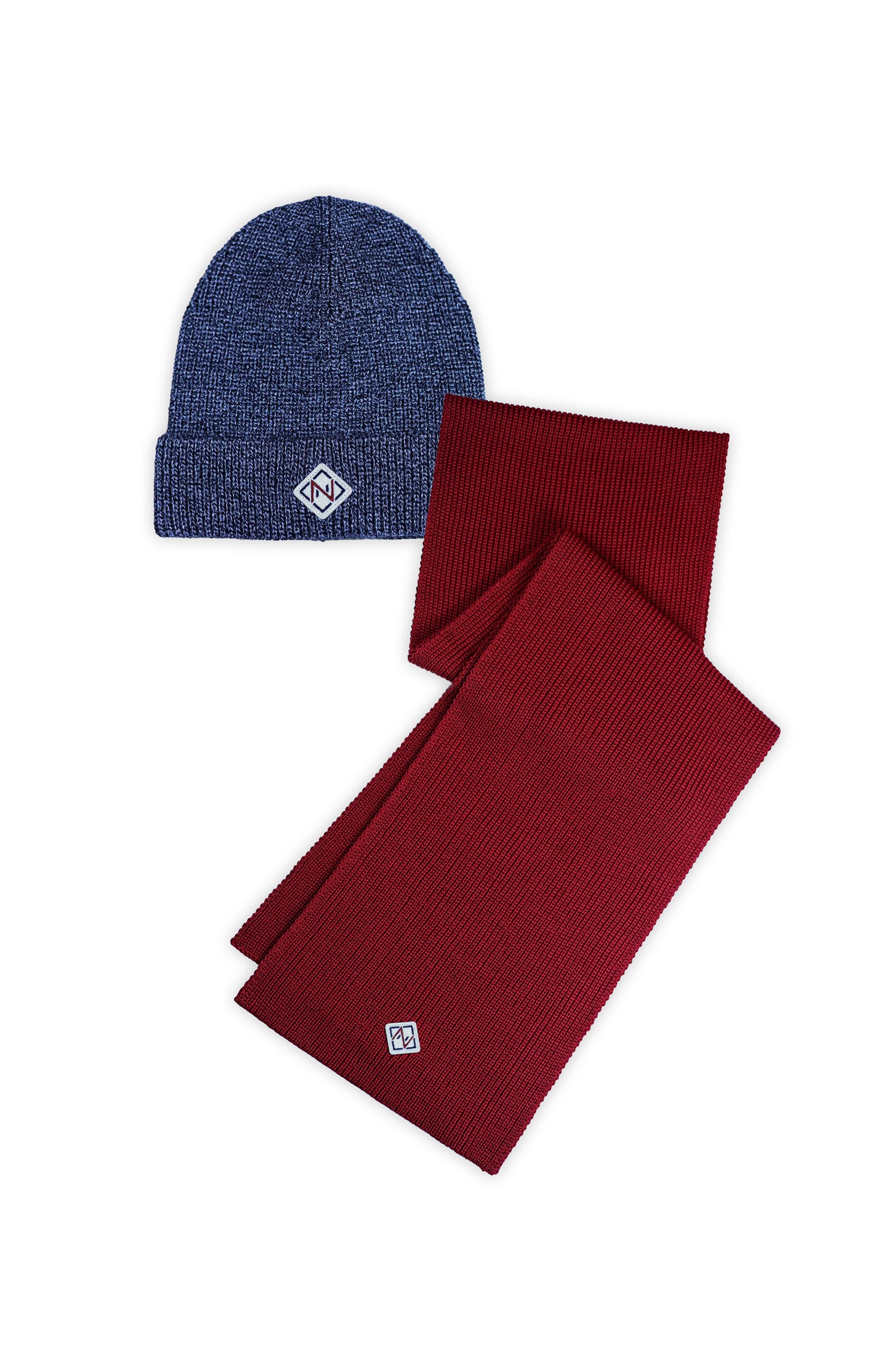 GREY HAT & RED SCARF