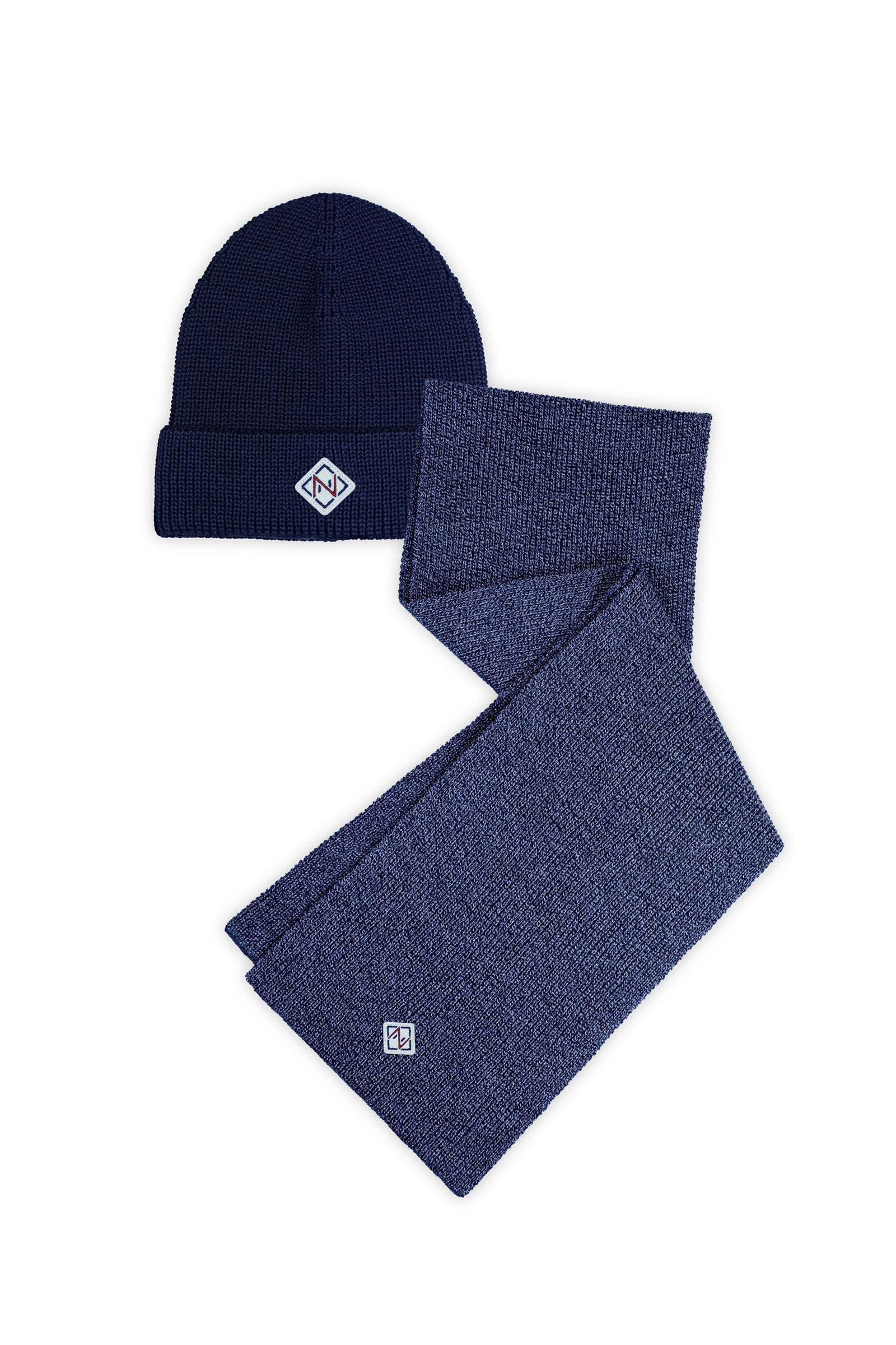 NAVY HAT & GREY SCARF